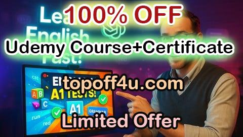 Free Coupon Code A1 English: Grammar & Vocabulary Tests for Beginners 100% OFF