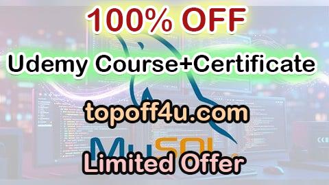 Free Coupon Code Complete MySQL Bootcamp: Learn SQL Step by Step 100% OFF