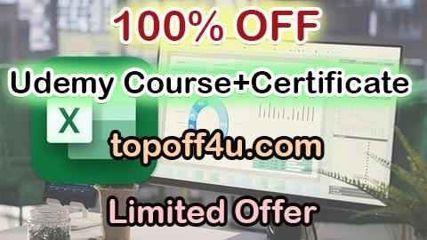 Free Coupon Code Excel Data Mastery: Formulas, Functions, Charts, and Graphs 100% OFF