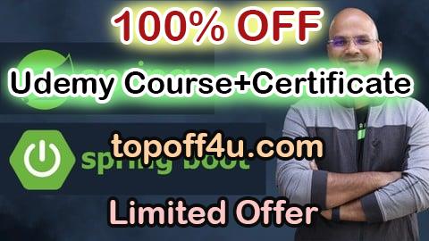 Free Coupon Code Spring Framework 5 and Spring Boot 2 100% OFF