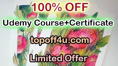 Free Coupon Code Watercolor poppies. From sketch to finished work. 100% OFF