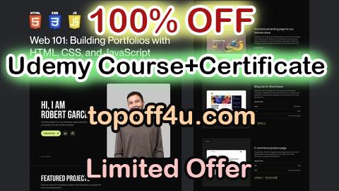 Free Coupon Code Web 101: Building Portfolios with HTML, CSS, and JavaScript 100% OFF